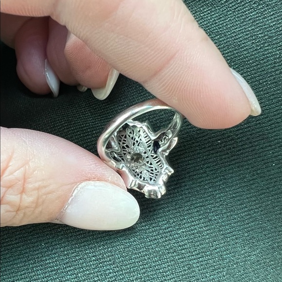 Vintage Diamond and sapphire ring size 6 - Picture 5 of 8